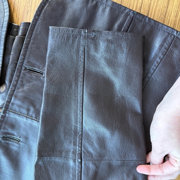 Lane Bryant Brown Leather Jacket Blazer 2X - Picture 6 of 8